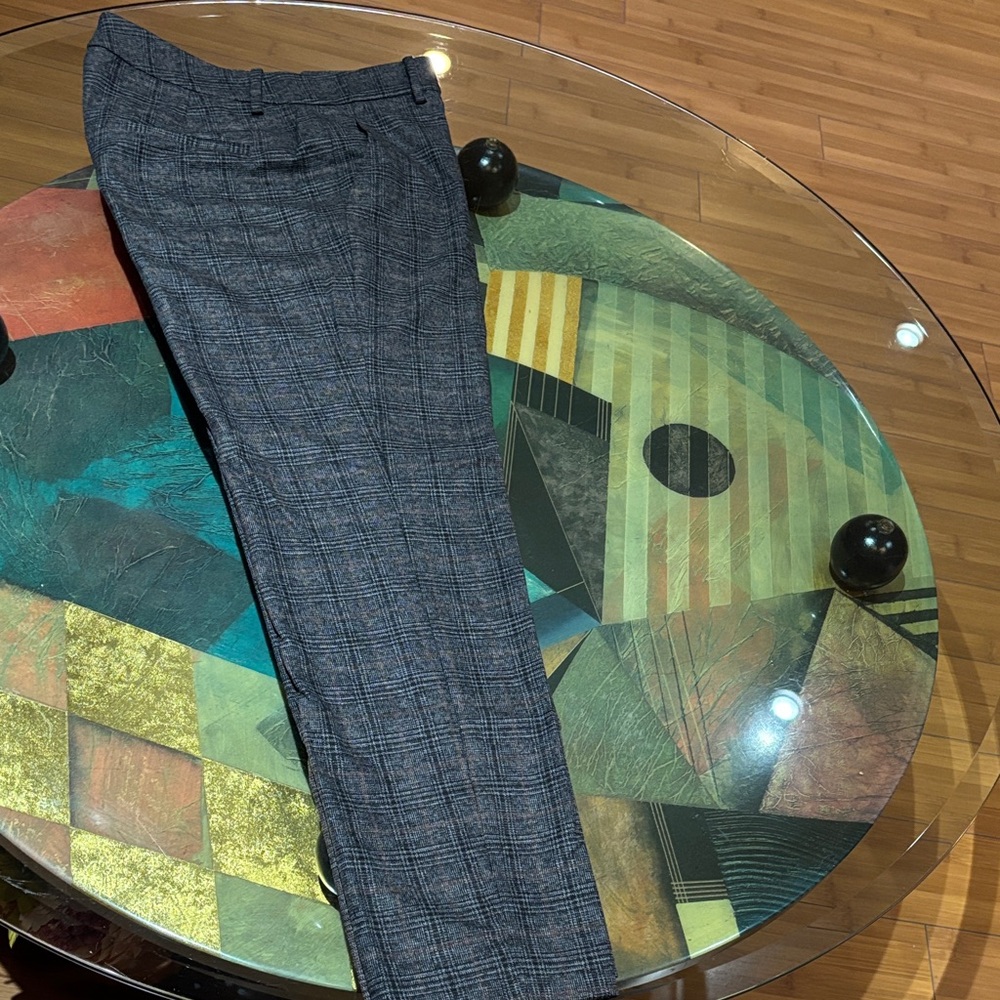 Zara women Gray Plaid Dress Pants